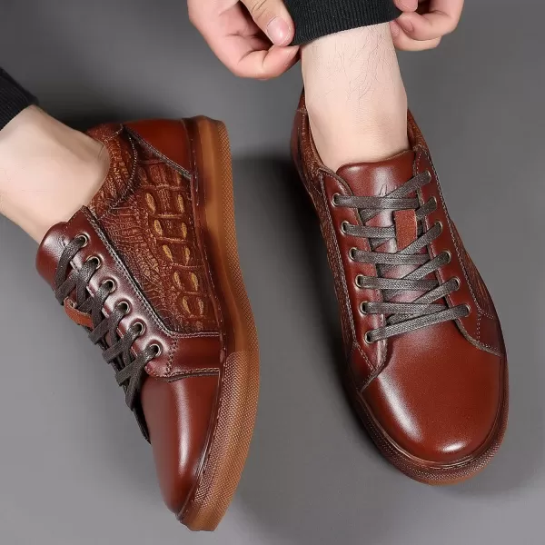 Fashion Sneakers Originals Casual Laceup Oxford Shoes for MenCoffeeemboss103