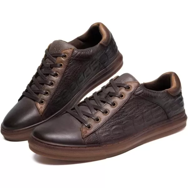 Fashion Sneakers Originals Casual Laceup Oxford Shoes for MenDark Brown Emboss105