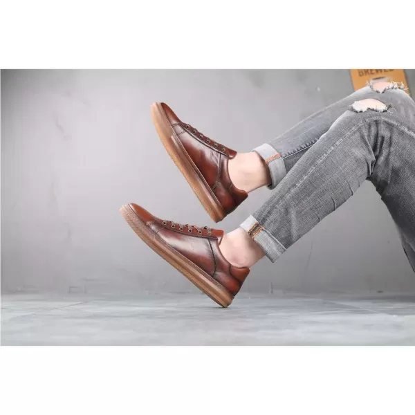 Fashion Sneakers Originals Casual Laceup Oxford Shoes for MenDark Brownb