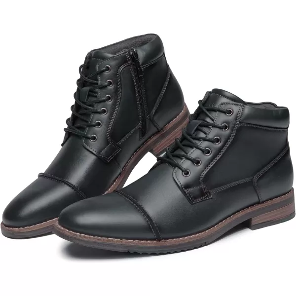 Mens Fashion Oxford Dress Boots Leather Chukka Ankle Boot Business Work Daily Shoes for MenBlack Grey889