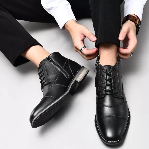 Mens Fashion Oxford Dress Boots Leather Chukka Ankle Boot Business Work Daily Shoes for MenBlack218