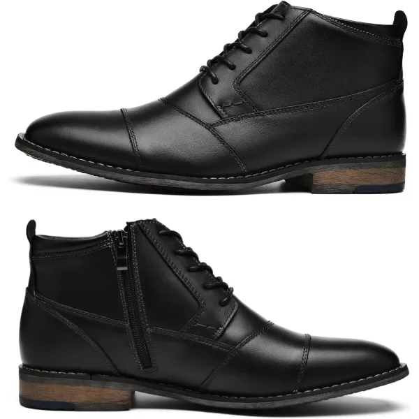 Mens Fashion Oxford Dress Boots Leather Chukka Ankle Boot Business Work Daily Shoes for MenBlack218