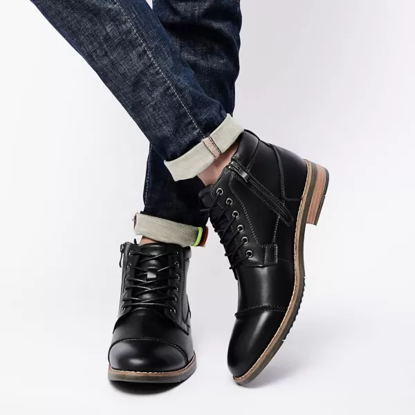 Mens Fashion Oxford Dress Boots Leather Chukka Ankle Boot Business Work Daily Shoes for MenBlack889