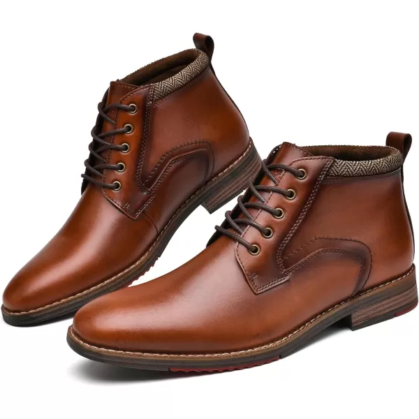 Mens Fashion Oxford Dress Boots Leather Chukka Ankle Boot Business Work Daily Shoes for MenBrown363