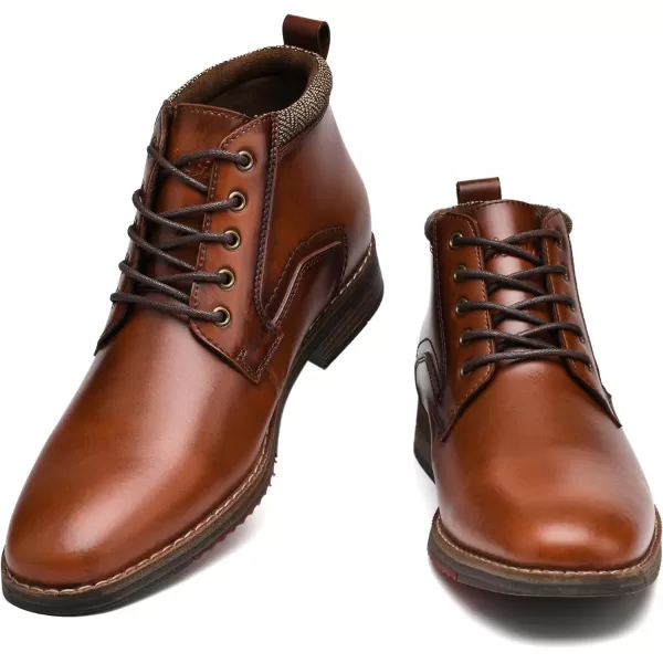 Mens Fashion Oxford Dress Boots Leather Chukka Ankle Boot Business Work Daily Shoes for MenBrown363