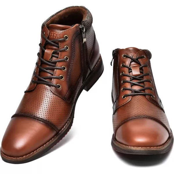 Mens Fashion Oxford Dress Boots Leather Chukka Ankle Boot Business Work Daily Shoes for MenBrownp889