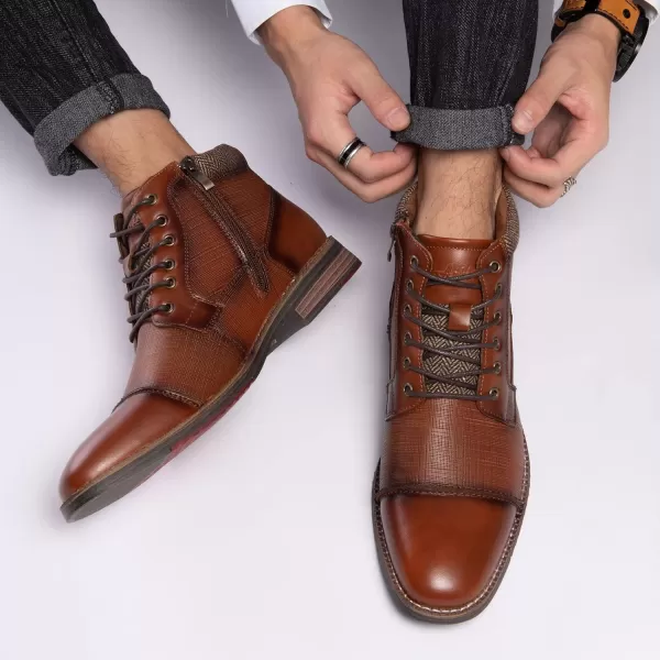 Mens Fashion Oxford Dress Boots Leather Chukka Ankle Boot Business Work Daily Shoes for MenEmbbrown889