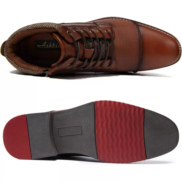 Mens Fashion Oxford Dress Boots Leather Chukka Ankle Boot Business Work Daily Shoes for MenEmbbrown889
