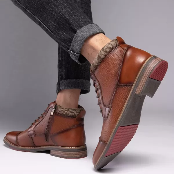 Mens Fashion Oxford Dress Boots Leather Chukka Ankle Boot Business Work Daily Shoes for MenEmbbrown889