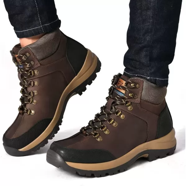 Mens Oil Full Grain Leather Boots Lightweight amp NonSlip Mid Ankle Boot for Outdoor Allmatch Fashion StyleCoffee716