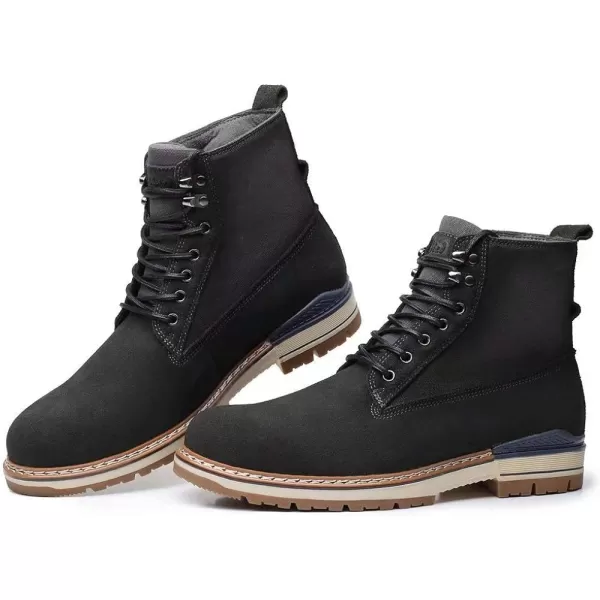 Mens Oil Full Grain Leather Boots Lightweight amp NonSlip Mid Ankle Boot for Outdoor Allmatch Fashion StyleSuedeblack