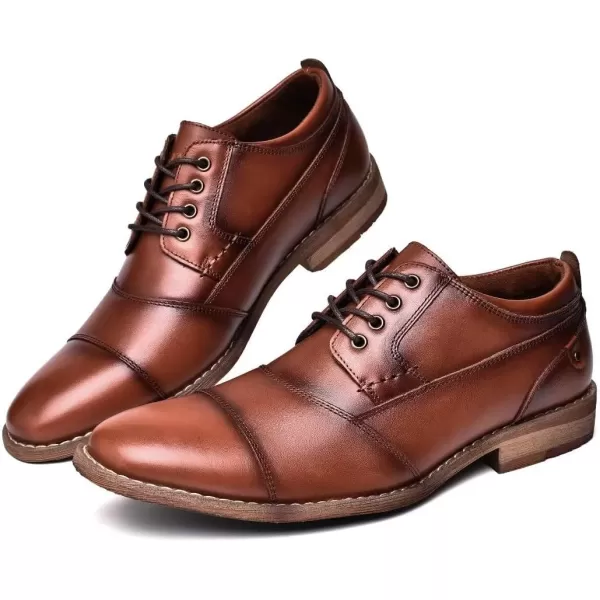 Mens Oxford Casual LaceUp Dress ShoesBrown963