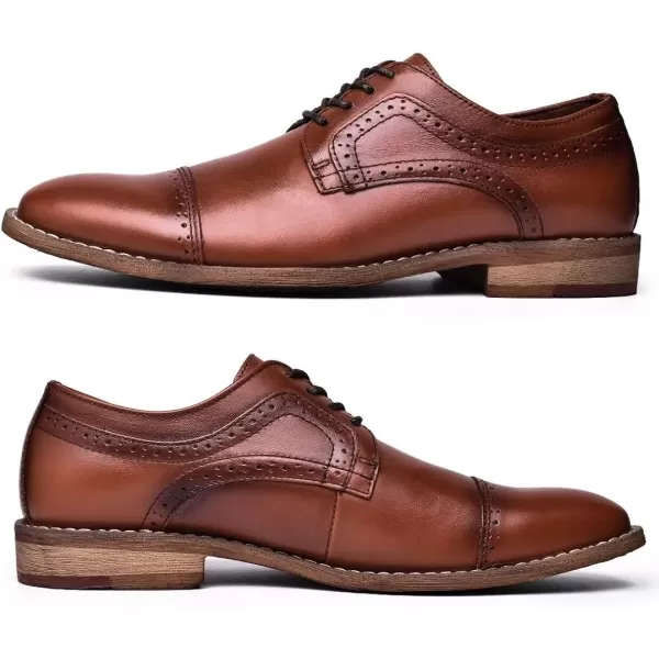 Mens Oxford Casual LaceUp Dress ShoesBrownish533