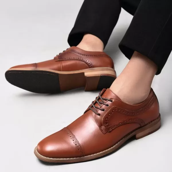 Mens Oxford Casual LaceUp Dress ShoesBrownish533