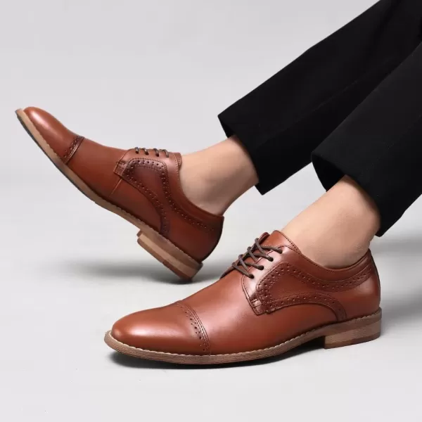 Mens Oxford Casual LaceUp Dress ShoesBrownish533