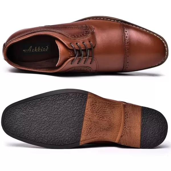 Mens Oxford Casual LaceUp Dress ShoesBrownish533