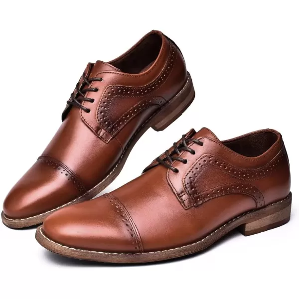 Mens Oxford Casual LaceUp Dress ShoesBrownish533