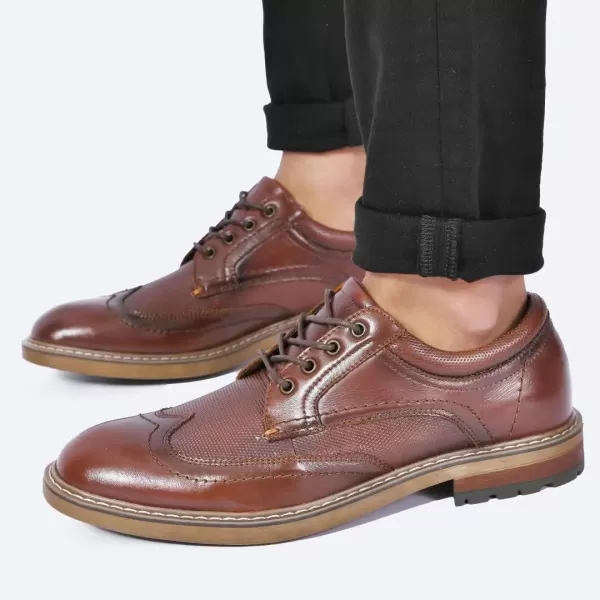 Mens Oxford Casual LaceUp Dress ShoesBrownish588