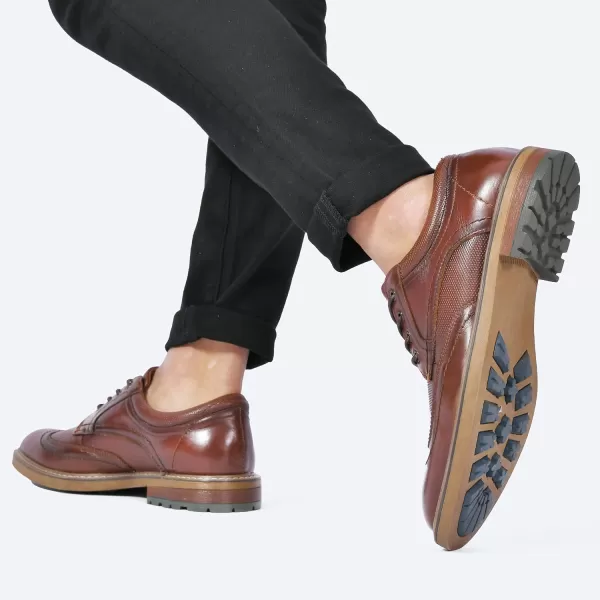 Mens Oxford Casual LaceUp Dress ShoesBrownish588