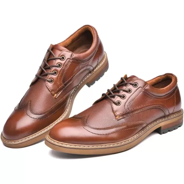 Mens Oxford Casual LaceUp Dress ShoesBrownish588