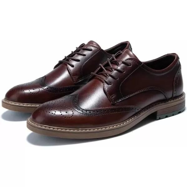 Mens Oxford Casual LaceUp Dress ShoesDark Brown 333