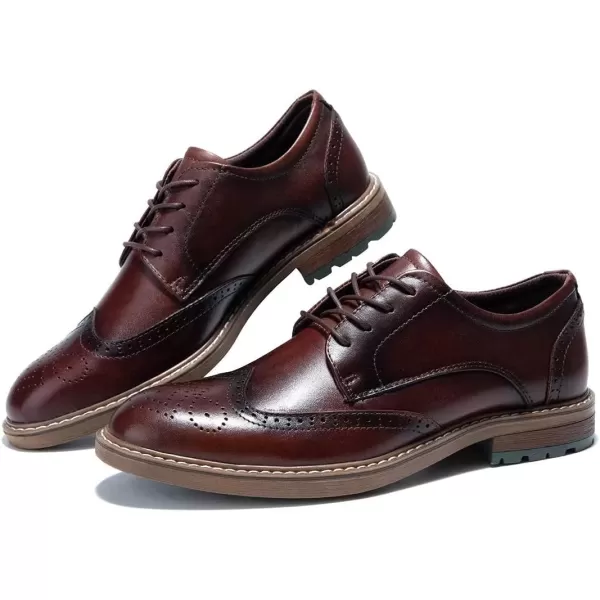 Mens Oxford Casual LaceUp Dress ShoesDark Brown 333