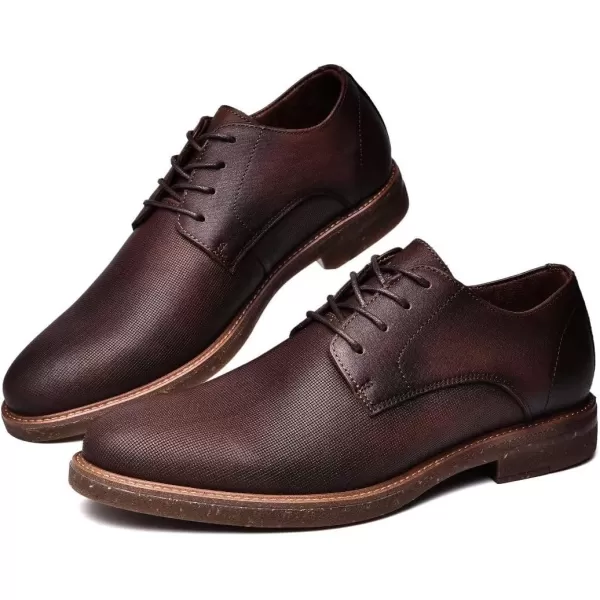 Mens Oxford Casual LaceUp Dress ShoesDark Brown2368