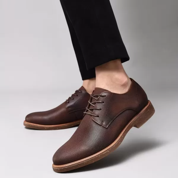 Mens Oxford Casual LaceUp Dress ShoesDark Brown2368