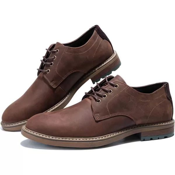 Mens Oxford Casual LaceUp Dress ShoesMaroon Brown 168