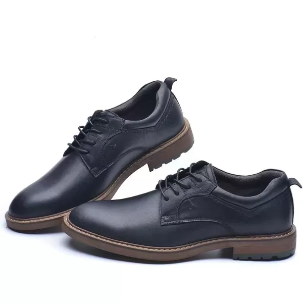 Mens Oxford Casual LaceUp Dress ShoesPlaintoe Black