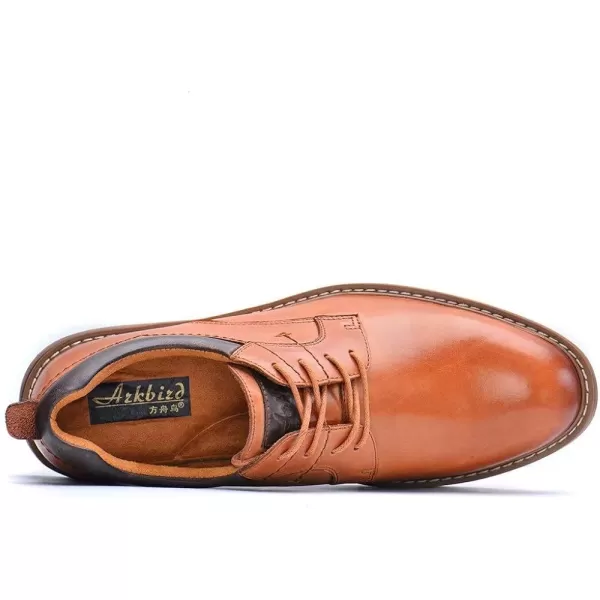 Mens Oxford Casual LaceUp Dress ShoesPlaintoe Brown