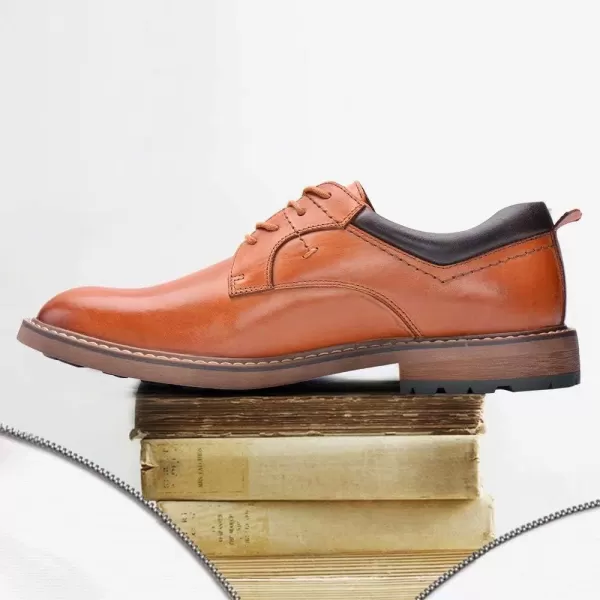 Mens Oxford Casual LaceUp Dress ShoesPlaintoe Brown