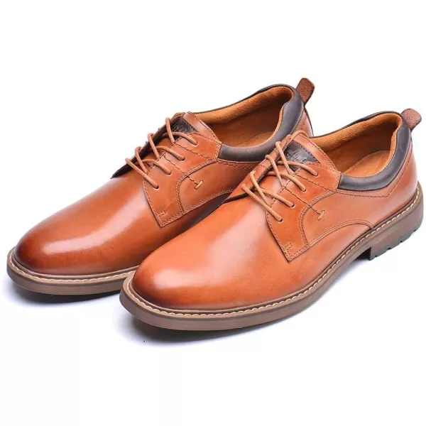 Mens Oxford Casual LaceUp Dress ShoesPlaintoe Brown