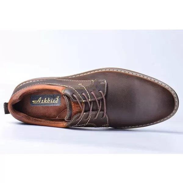 Mens Oxford Casual LaceUp Dress ShoesPlaintoe Coffee