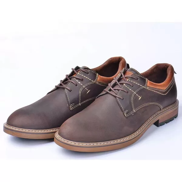 Mens Oxford Casual LaceUp Dress ShoesPlaintoe Coffee