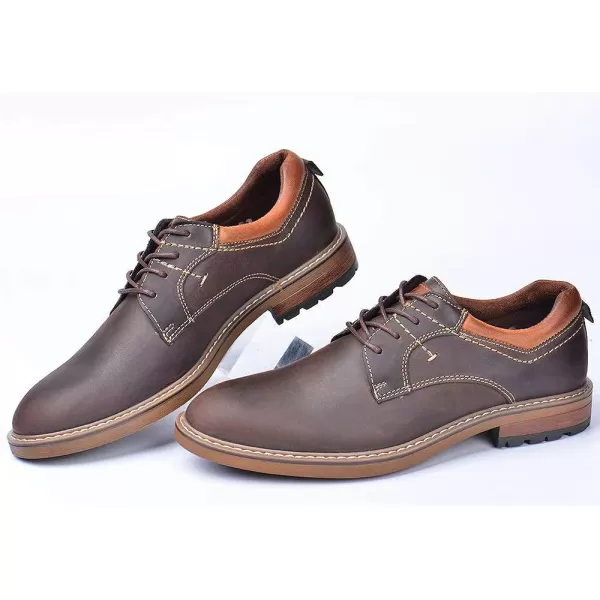 Mens Oxford Casual LaceUp Dress ShoesPlaintoe Coffee