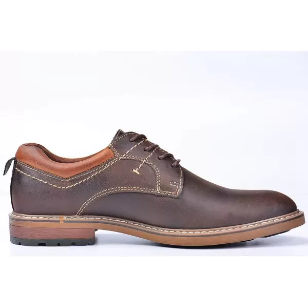 Mens Oxford Casual LaceUp Dress ShoesPlaintoe Coffee