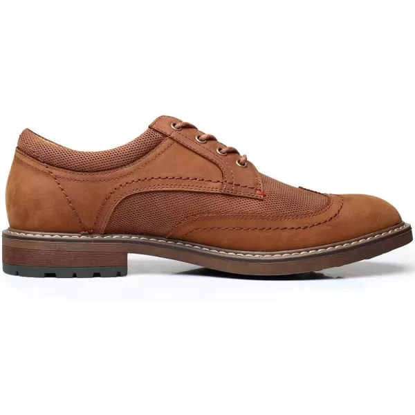 Mens Oxford Casual LaceUp Dress ShoesWingtipapricot