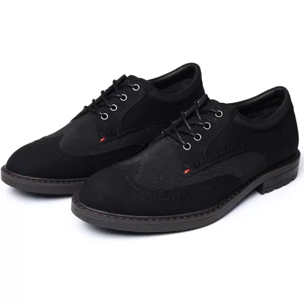 Mens Oxford Casual LaceUp Dress ShoesWingtipblack