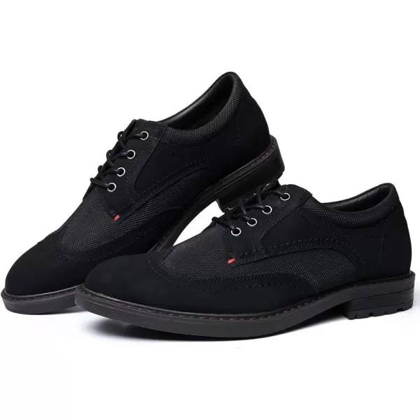 Mens Oxford Casual LaceUp Dress ShoesWingtipblack