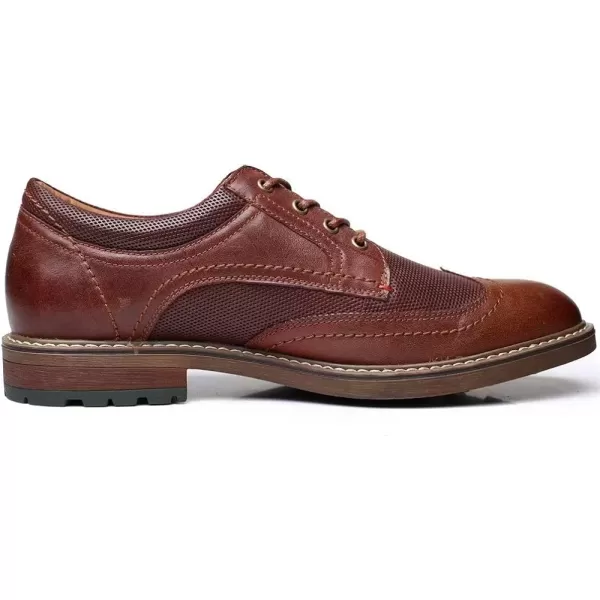 Mens Oxford Casual LaceUp Dress ShoesWingtipbrown