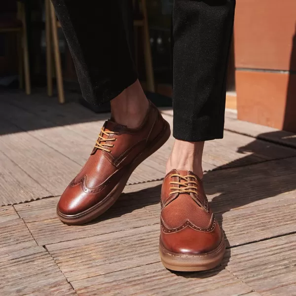 Mens Oxford Dress Shoes Classic Fashion Genuine Leather Business Work Shoe for MenBrown 962
