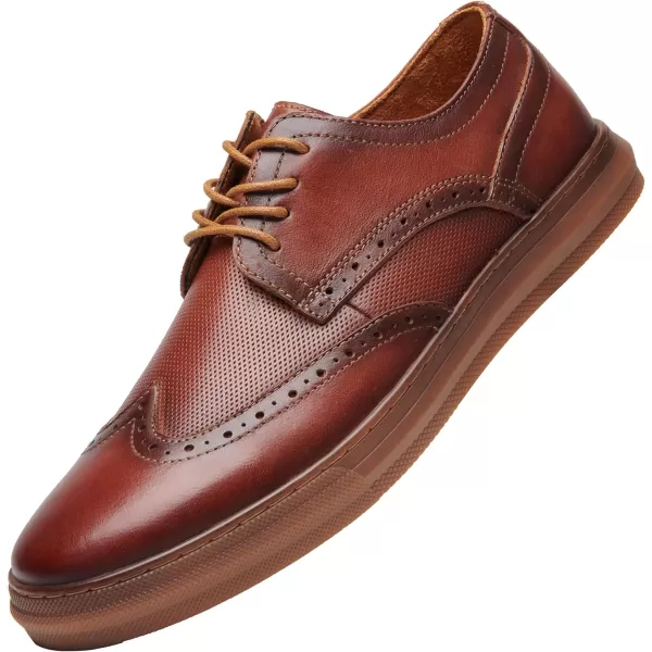 Mens Oxford Dress Shoes Classic Fashion Genuine Leather Business Work Shoe for MenBrown 962