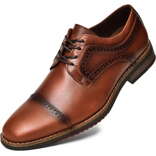Mens Oxford Dress Shoes Classic Fashion Genuine Leather Business Work Shoe for MenBrown315