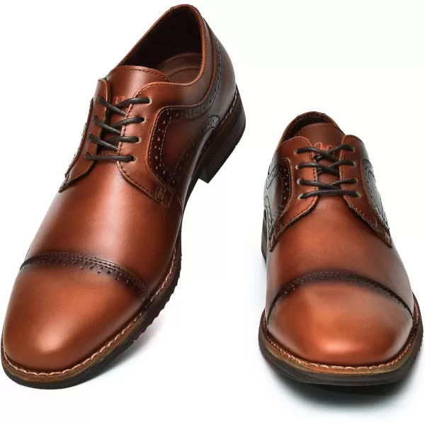 Mens Oxford Dress Shoes Classic Fashion Genuine Leather Business Work Shoe for MenBrown315
