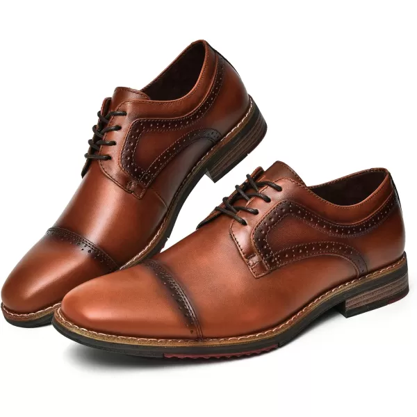 Mens Oxford Dress Shoes Classic Fashion Genuine Leather Business Work Shoe for MenBrown315