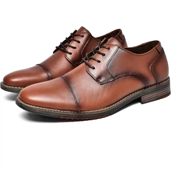 Mens Oxford Dress Shoes Classic Fashion Genuine Leather Business Work Shoe for MenBrown316