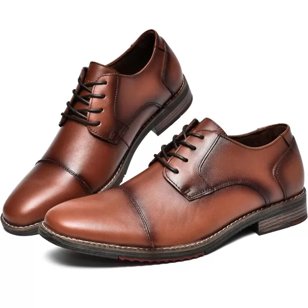 Mens Oxford Dress Shoes Classic Fashion Genuine Leather Business Work Shoe for MenBrown316