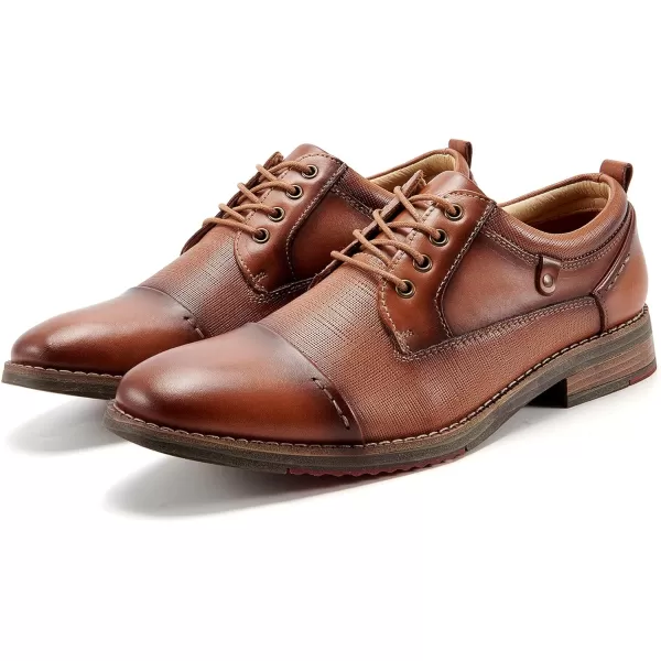Mens Oxford Dress Shoes Classic Fashion Genuine Leather Business Work Shoe for MenBrown807