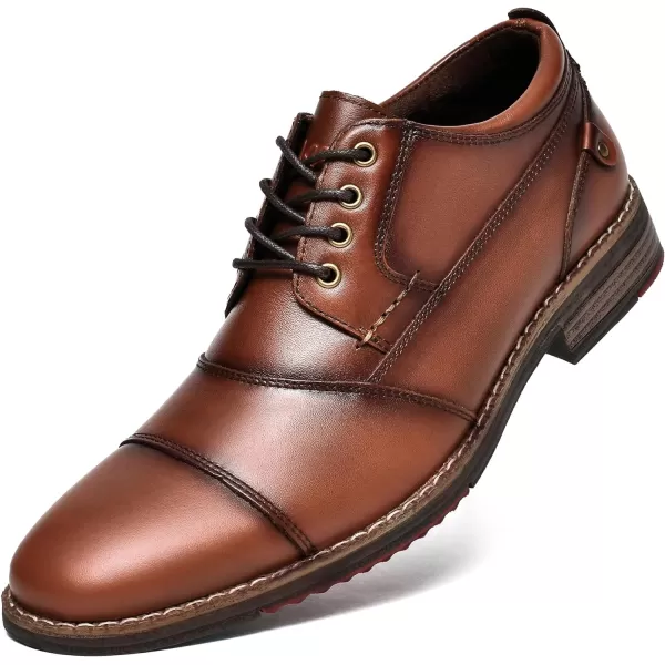 Mens Oxford Dress Shoes Classic Fashion Genuine Leather Business Work Shoe for MenBrown926